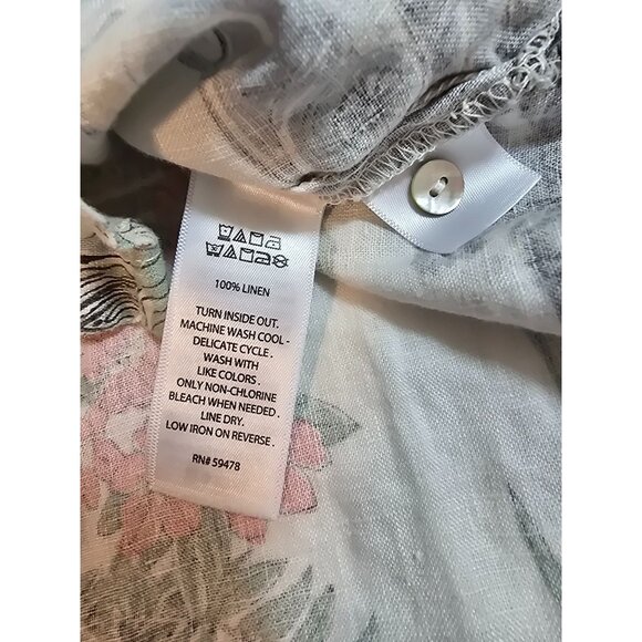 C&C California‎ Womens Tropical Print Sleeveless Linen Button-Down dress Size 3X - Picture 6 of 13